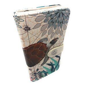 7760 Sea Turtle Large Wallet Vegan Faux Leather Ocean Design Clutch